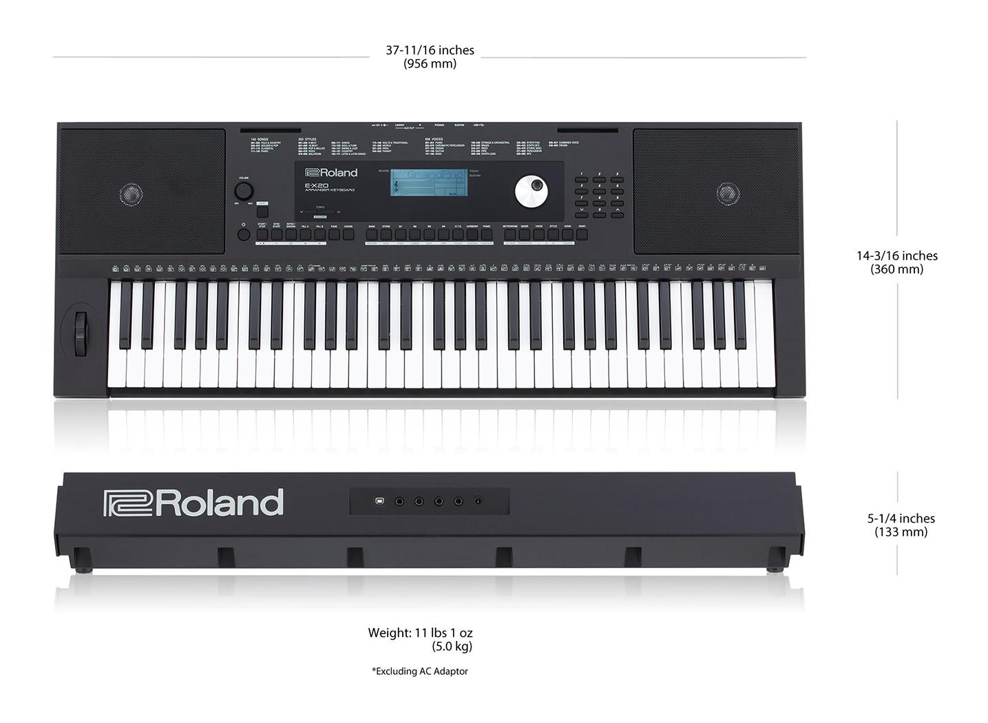 Đàn organ Roland EX20A thiết kế nhỏ gọn