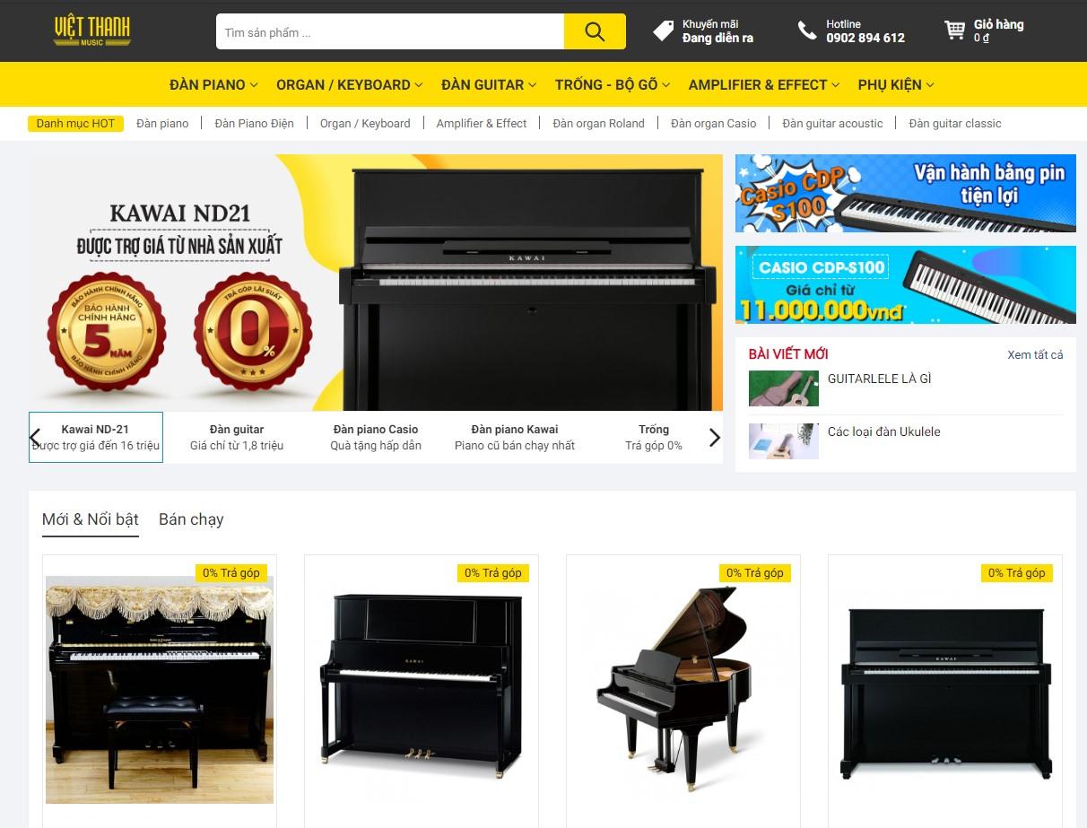 Website Việt Thanh Music Center